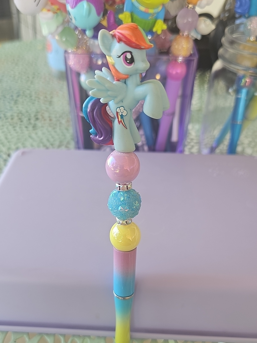 Raibow Dash My Little Pony Custom Beadable Pen